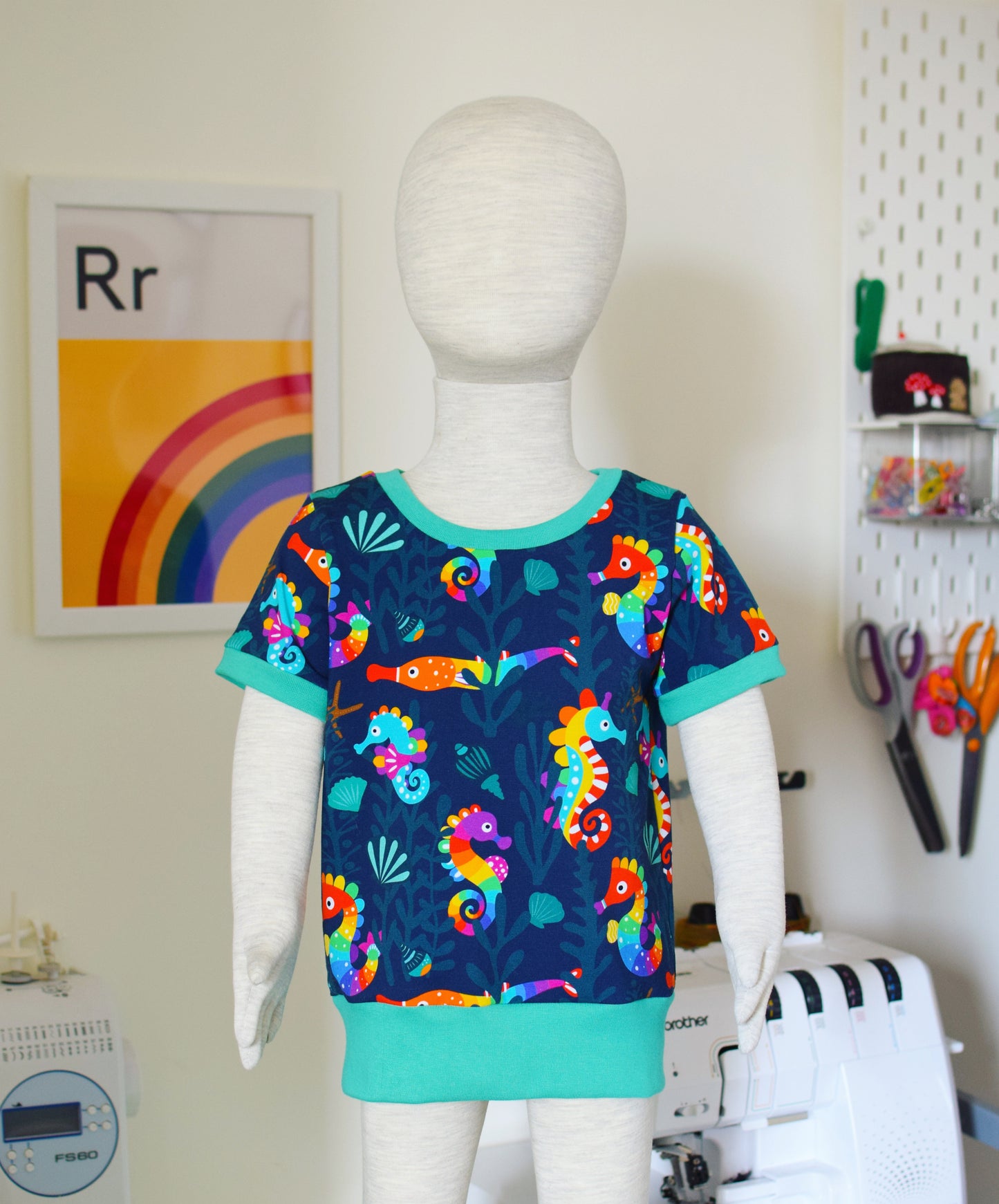 ‘Grow with Me’ Short Sleeved Top - Seahorse Hide & Seek